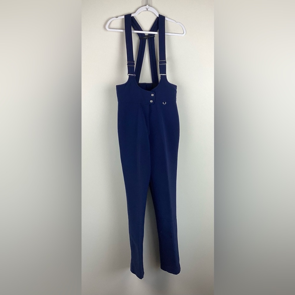 Vintage Peregrine Women's Navy Blue Wool Ski Bibs | 12